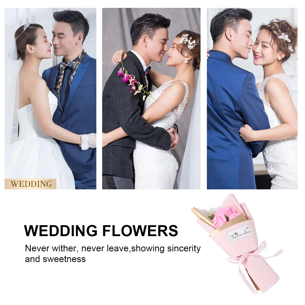 

1 set Realistic Artificial Flowers Gift Box Dried Flower Decor Valentine'S Soap Rose Soap Flower Gift Box Romantic Valentine