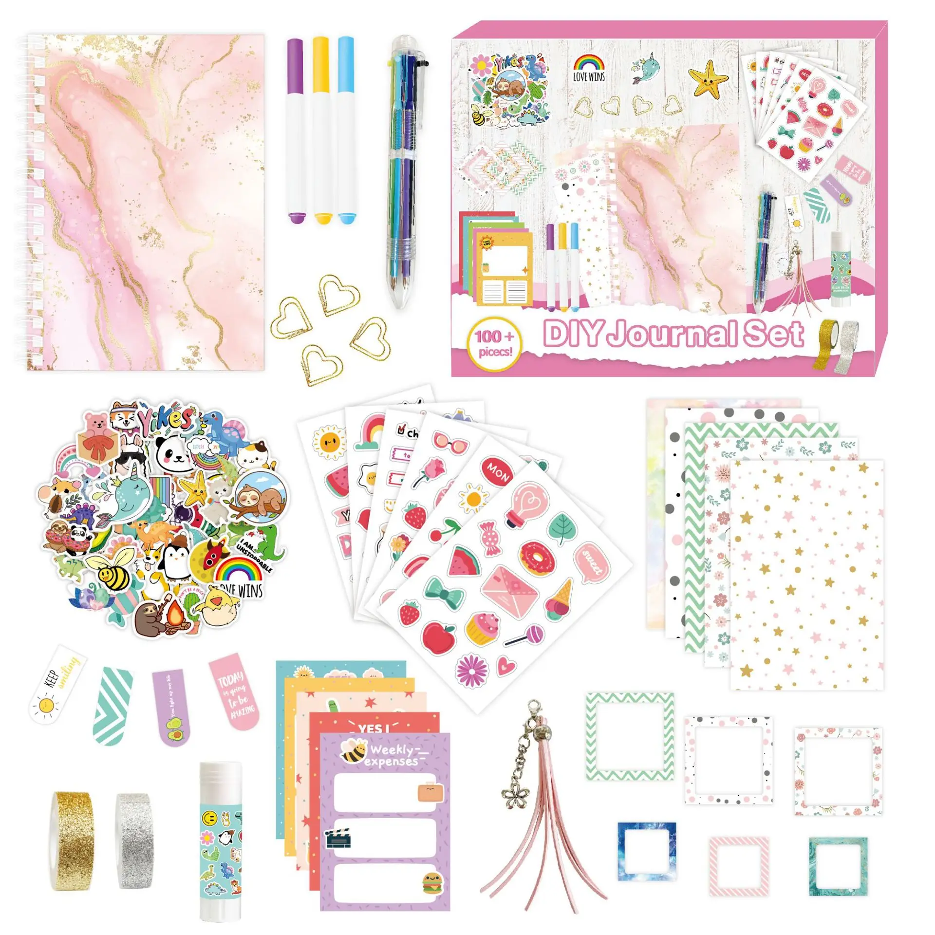 kids-notebook-set-stickers-for-girls-teens-diary-journal-scrapbook-planner-art-craft-stationery-school-supplies-birthday-gift