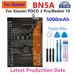 Nueva batería BN5A de 5000mAh para Xiaomi POCO mi3 pro mi 3 pro/Redmi Note 10(5G)/Redmi 10, baterías de repuesto para teléfono + herramientas