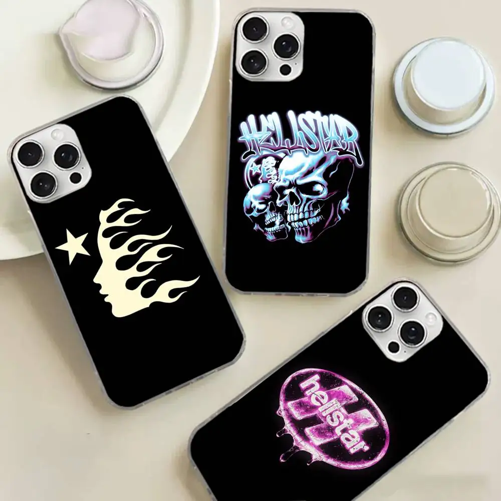 H-HellstarS Fashion Logo Phone Case For iPhone 17 16 15 14 13 Pro Max 11 12 Plus Silvery Satin Silicone Back Case view 2