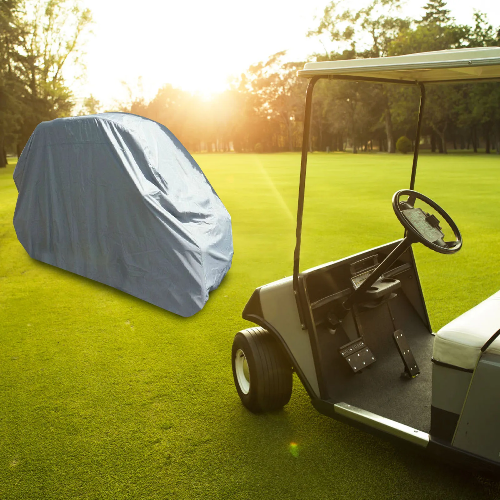 

Waterproof Golf Cart Cover with Rear Zipper Heavy Duty Fabric for Club Car All Weather Use Cart Cover Roof
