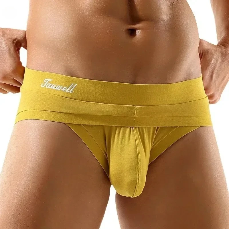 Men's Sexy Briefs Underwear Elastic Comfort Soft Breath Sweat Absorption Sports Panties Gay Erotic Low-rise U Convex Pouch Tanga