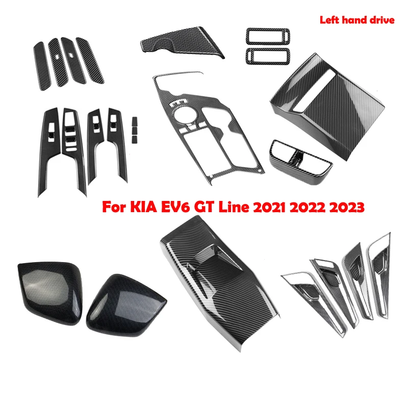 LHD For KIA EV6 GT Line 2021 2022 2023 ABS window swtich gear shift panle air condition vent door handle bowl covers accessories