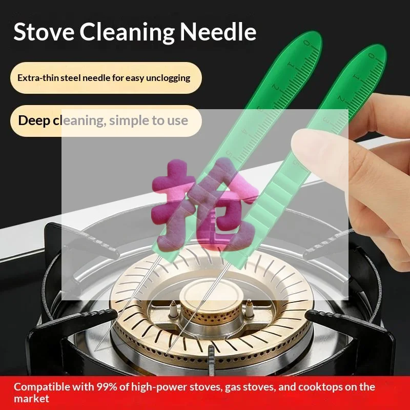 5pcs Household Cleaning Needle For Stove Burner Household Stove Unclogging Needle Stove Hole Blockage Long Cleaning Needle