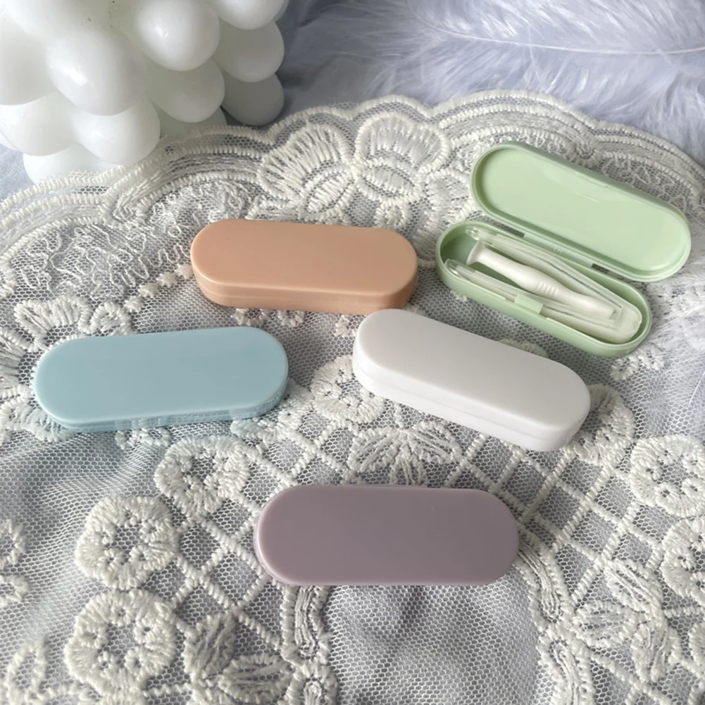 Cute Girl Solid Color Contact Lenses Box Lens Case for Eyes Care Kit Women Portable Glasses Case Holder Container Gift