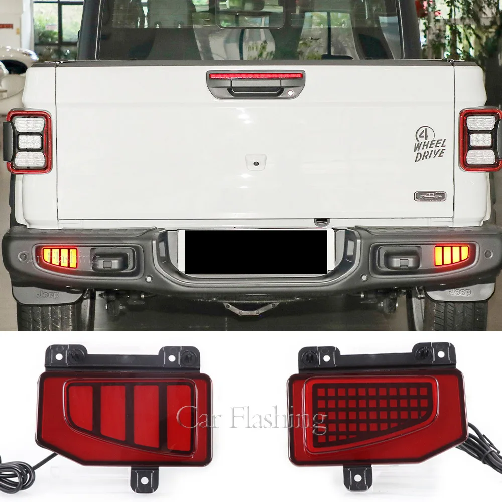 

For Jeep Gladiator rear bumper lights 2019-2022 Flow turn signal LED warning light brake light