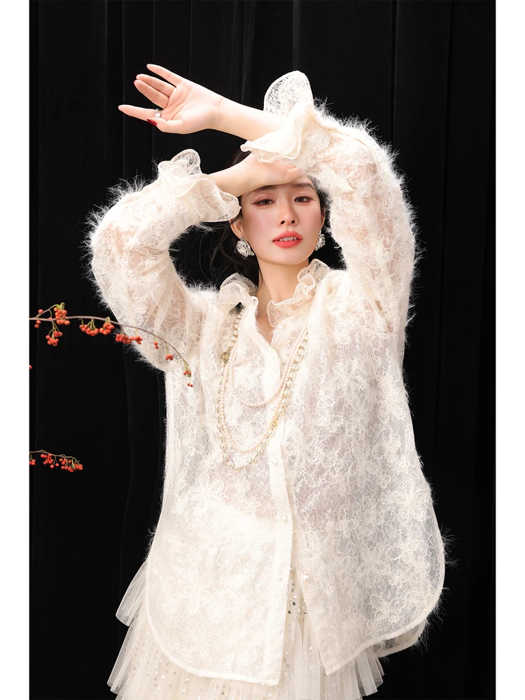 

Новое китайское платье Dangdang Somes Muse в стиле середины века с кружевным воротником, деревянной отделкой, эластичной талией и длинными рукавами для женщин...