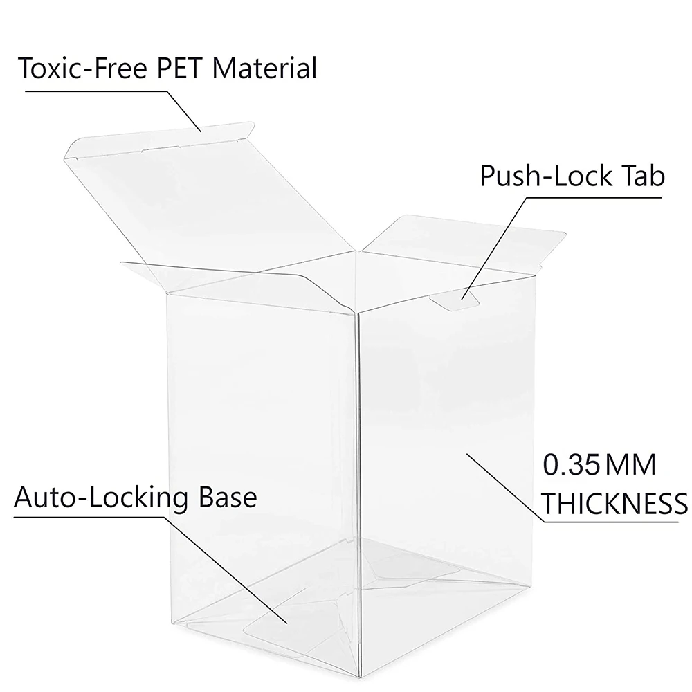 Funko Pop-funda protectora transparente para coleccionistas, funda de plástico transparente de 4 pulgadas, cristal sin ácido, 5 piezas