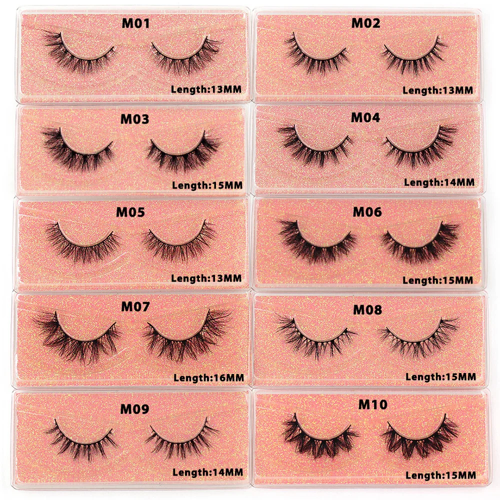 LEHUAMAO Maquiagem Short Natural Mink Lashes Fluffy Wispy  Eyelashes Volume 12mm-15mm False Eyelashes Eyelash Extensio makeup