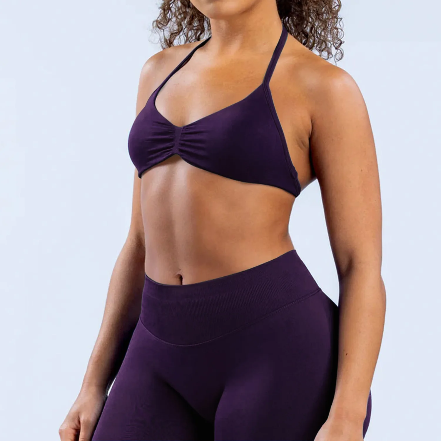 Sling Bra High Elastic Matting Nylon Seamless Yoga Bra Beautiful Back Wear Running Fitness