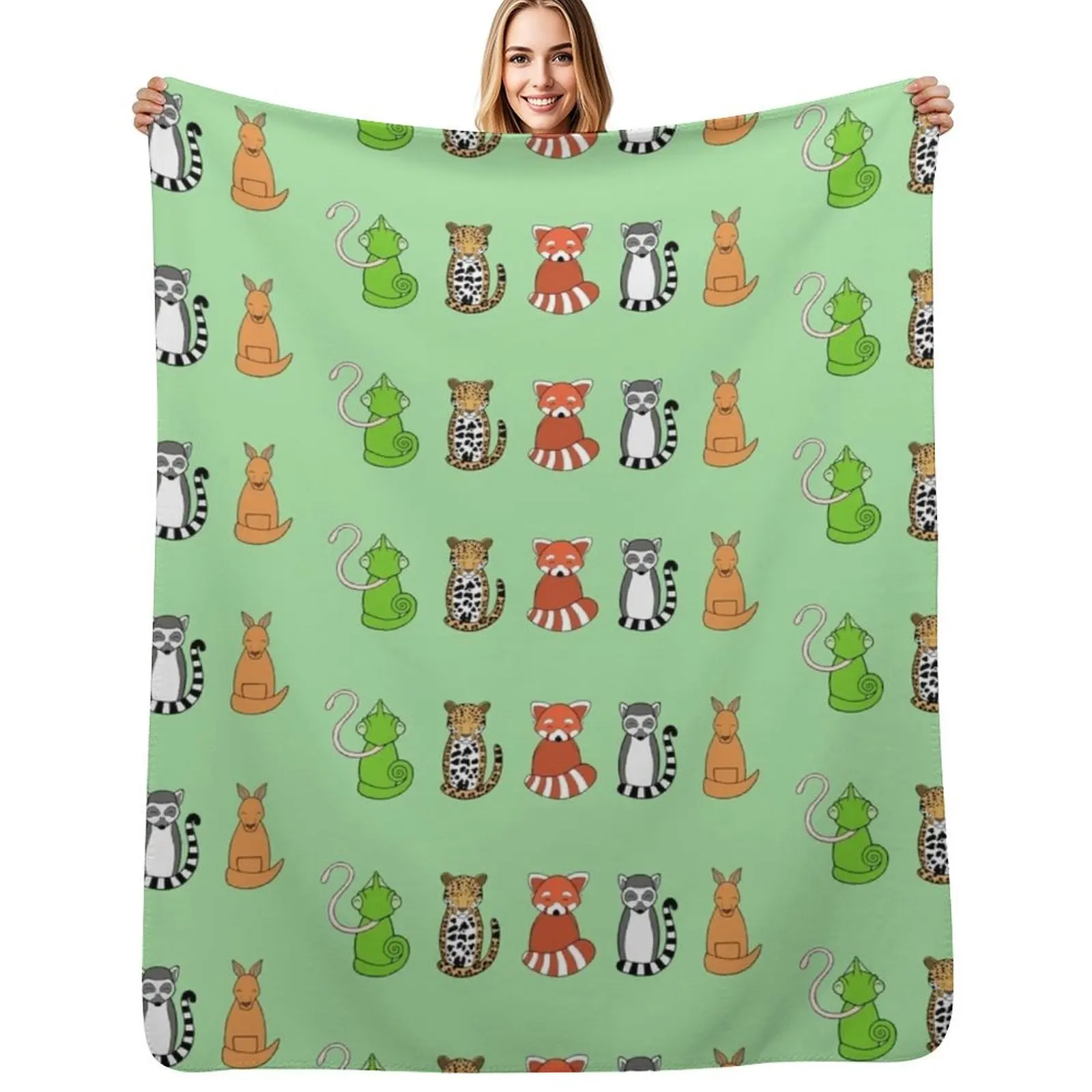 Exotic critter line-up Throw Blanket Soft Plush Plaid warm winter Baby Soft Plaid Custom For Sofa Thin Blankets