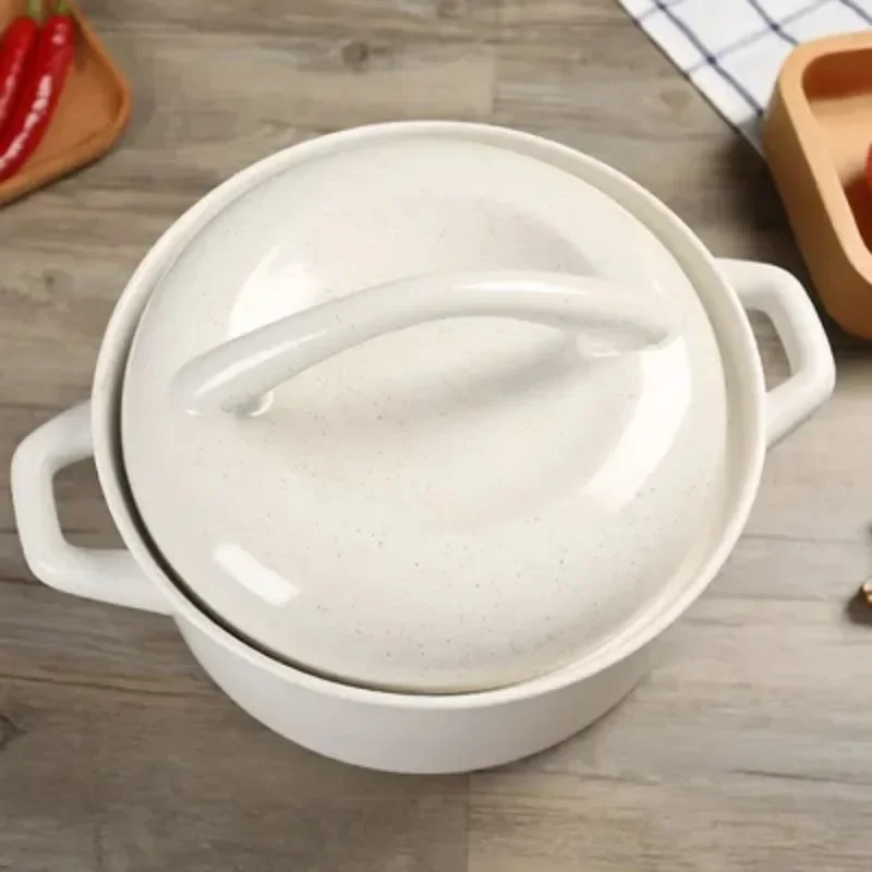 4L Japanese Style Steamer Ceramic Casserole Soup Hotel Kitchen Household Stone Pot High Temperature Open Fire Steamer Soup Pot