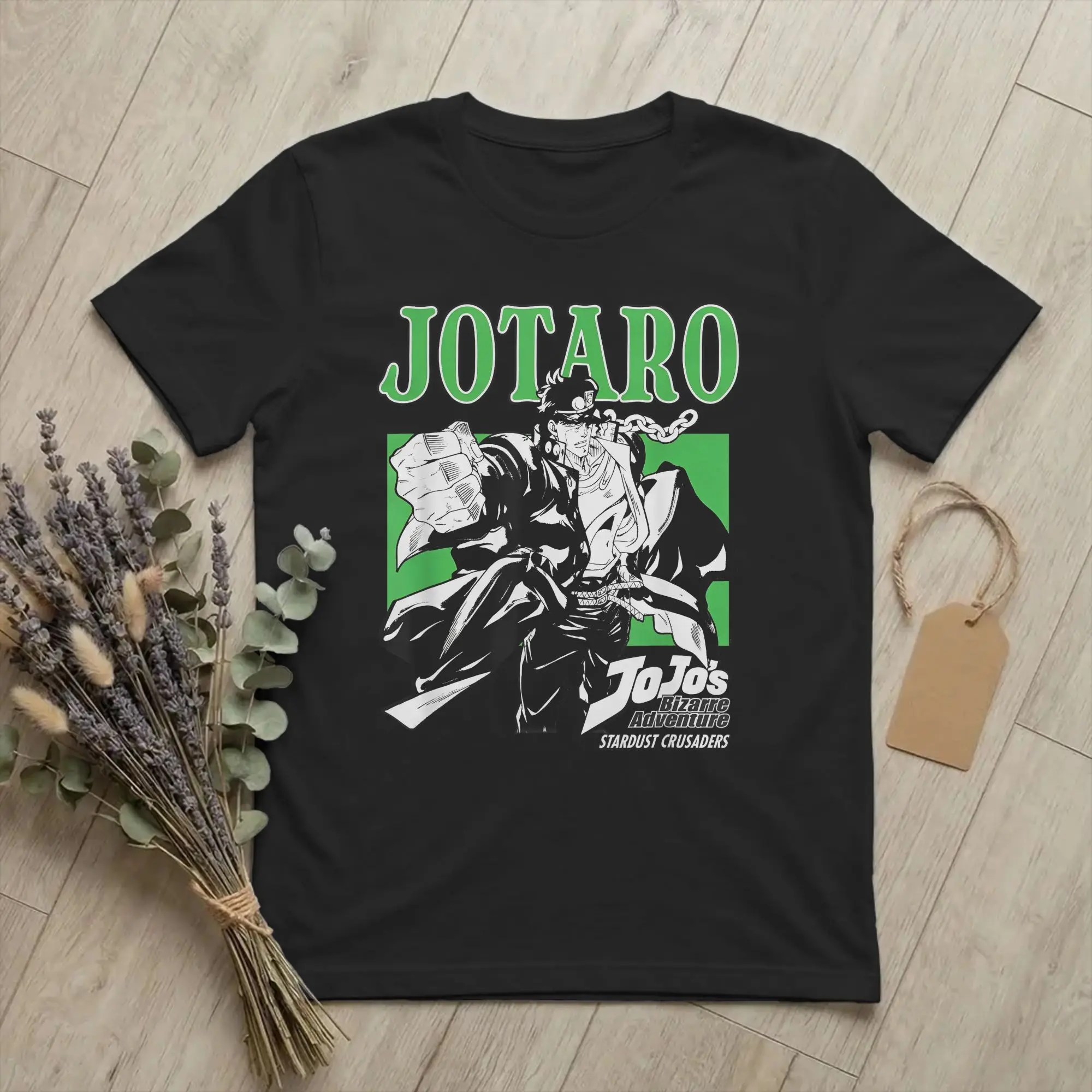 Stardust Crusaders Jotaro Pose Japanese Anime  T-Shirt Cotton Tops Funny Joestar Family Bizarre Adventure Crewneck Short Sleeve