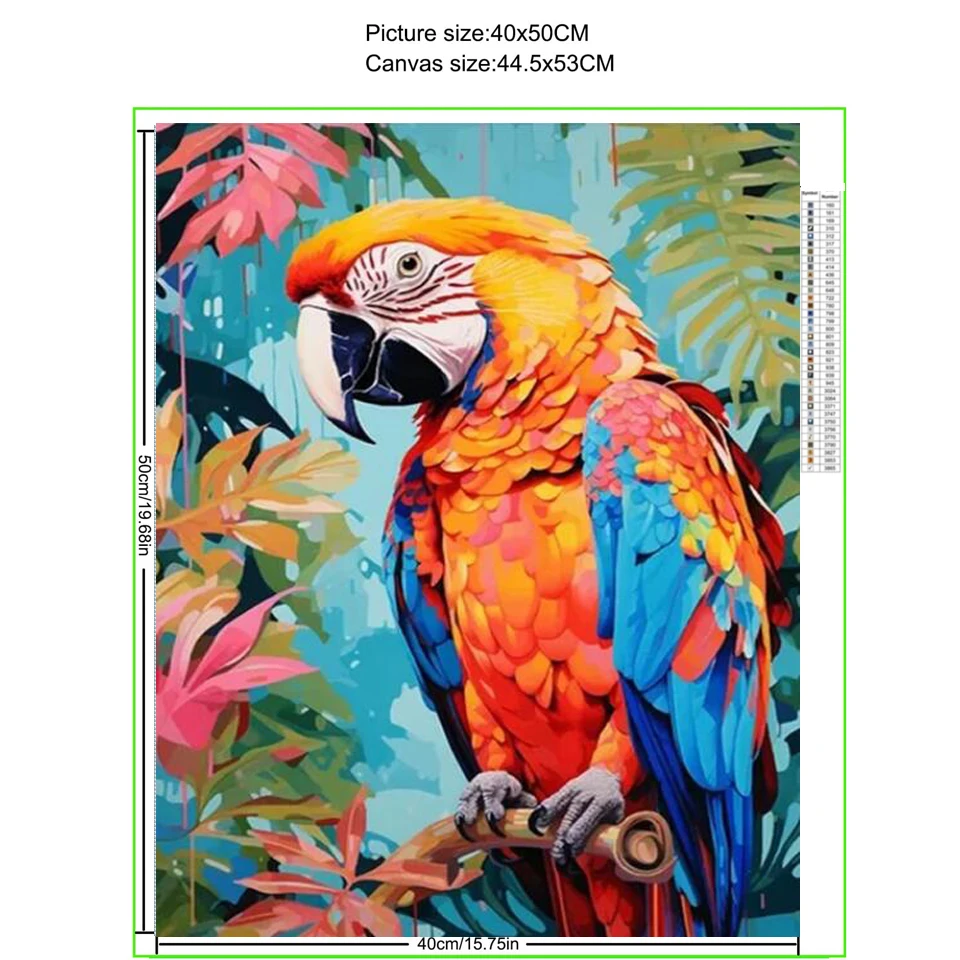 5D Diy Cartoon Art Diamond Painting Flamingo Parrot Animals In The Jungle Full Rhinestone Mosaic Embroidery Cross Stitch H544