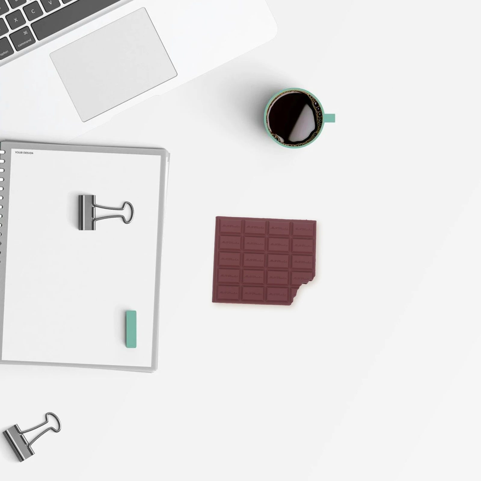 

2pcs Chocolate Shaped Mini Notepad Portable Cartoon Design Steno Pads For Students Daily Diary Glue Cover Notebook Wire-O