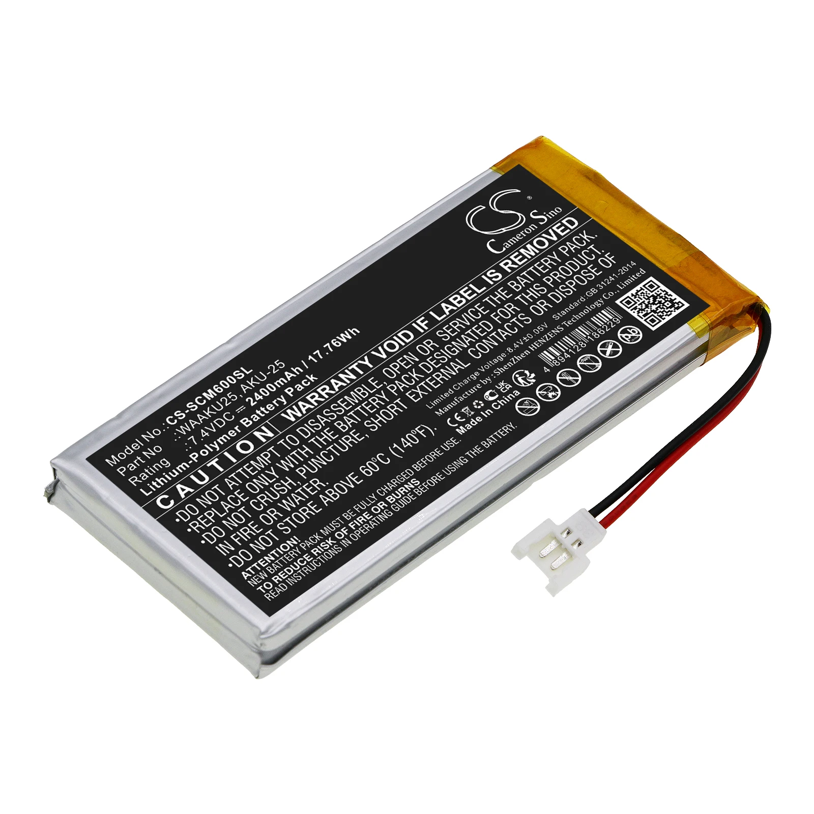 CS Replacement Battery For SONEL CMM-60 Multimeter AKU-25, WAAKU25 2400mAh / 17.76Wh GPS, Navigator