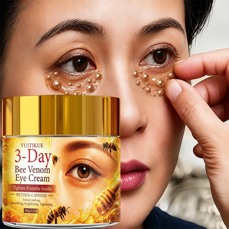 YUITIKUE Bee Venom Eye Cream 60g Retinol Caffeine Tightening Brightening Smooth Under Eye Skin Anti Dark Circle Eye Care