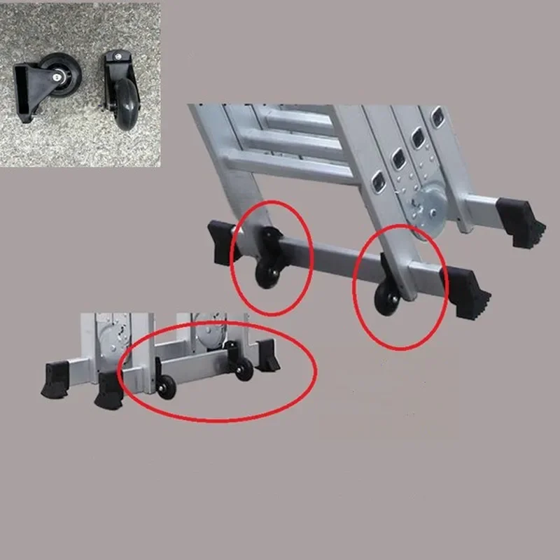 

2pcs Heavy duty ladder caster nylon auxiliary Moving wheels for Telescopic Folding Step Ladder Transport Shifter Remover parts