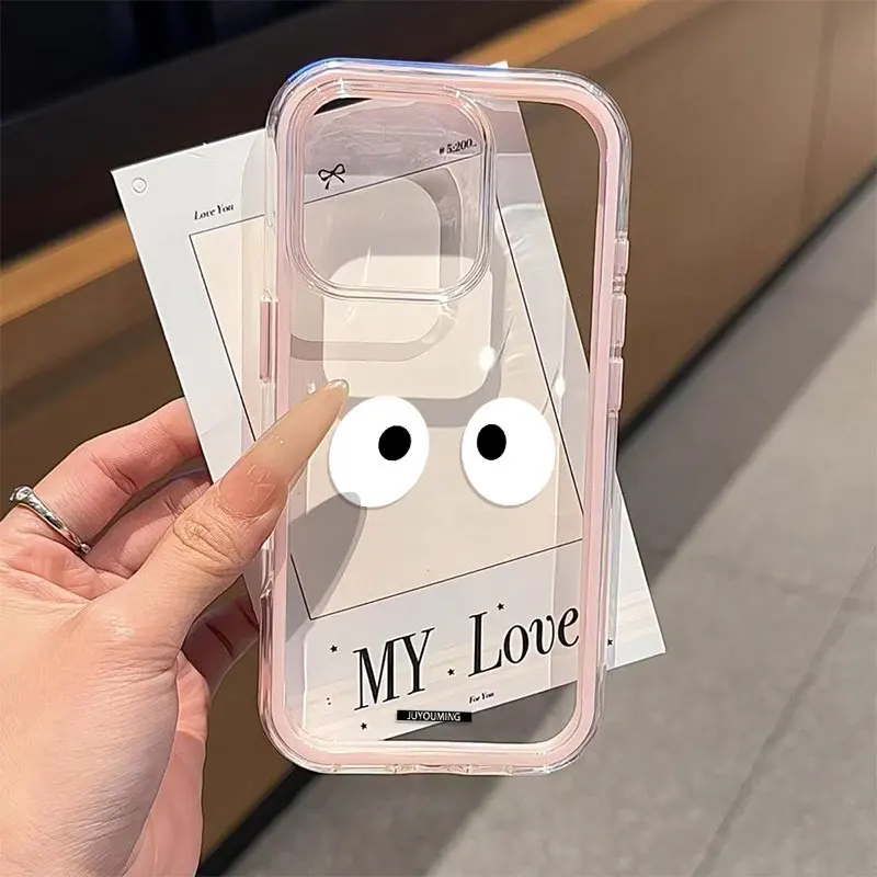 Simple Eye Pattern 2in1 Clear Phone Case For Samsung Galaxy S26 Ultra S25 S23 FE S24 S22 Plus A57 A37 A55 A54 A36 A35 A16 Cover