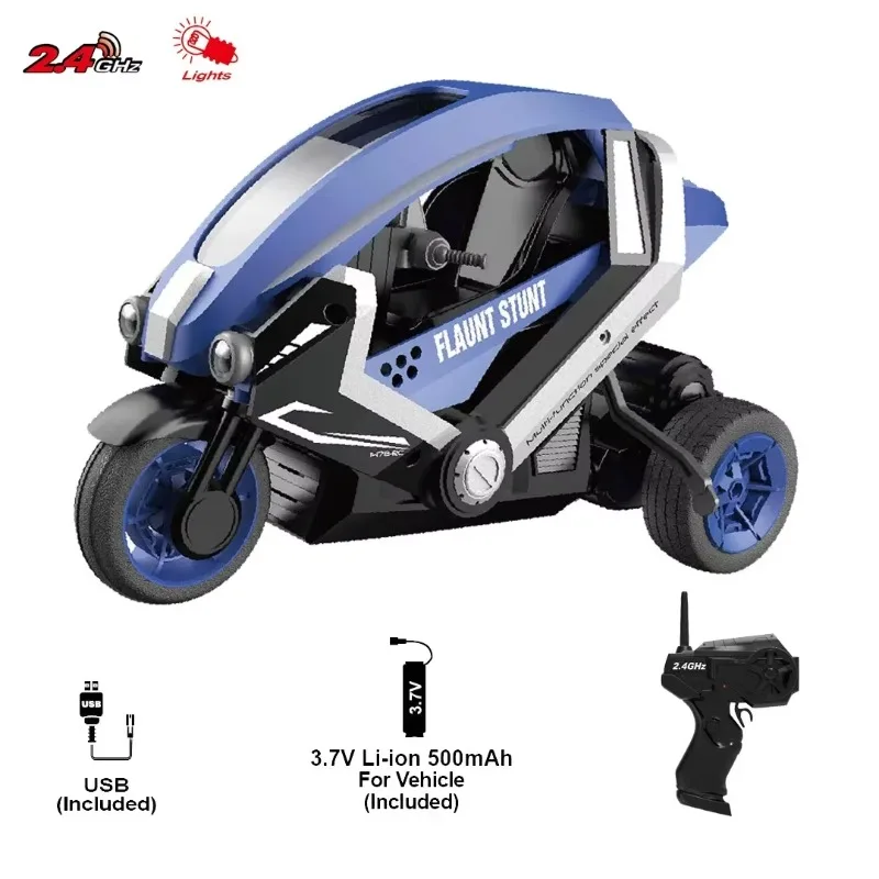 RC Motorcycle 1:8 Scale 2.4GHz 3 Wheels Off-Road  Vehicle ATV With LED Headlights Remote Control Drift Car motos Toys Kids Gift