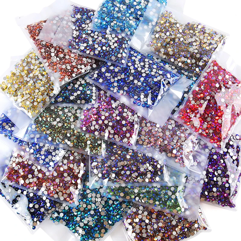 10Packs Wholesale Rhinestones Multicolor Crystal Glitter Strass Gems for Clothing Dresses Decorations Flatback Stones Rhinestone