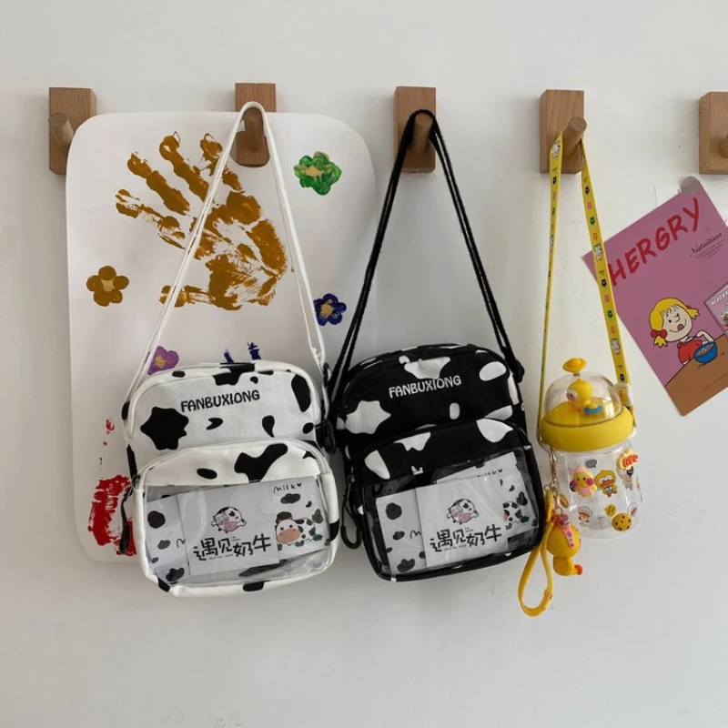 

Детские сумки-мессенджеры с узором головы коровы, прозрачная диагональная женская сумка с крестом, кошелек и сумки, сумки для мамы и ребенка для девочек, сумка