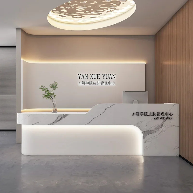 

B Simple modern beauty salon checkout page training institution company, reception desk, clothing store cashier counter