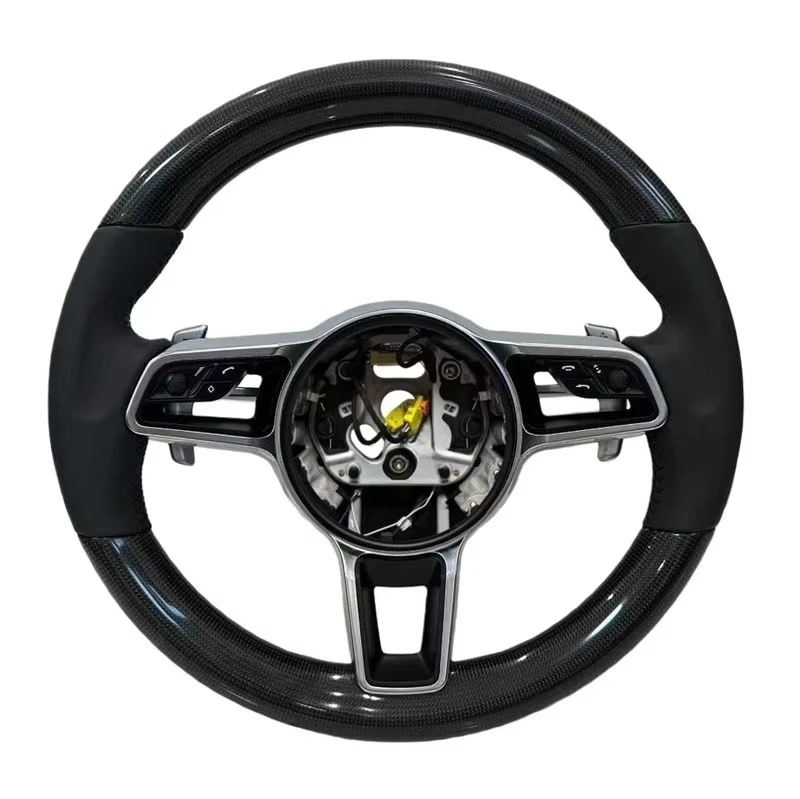 For Porsche Carbon Fibre Steering Wheel 911 996 Cayenne 958 718 Boxster 918 Cayman Macans Panamera Taycan GT3 RS 970 GT2RS view 2