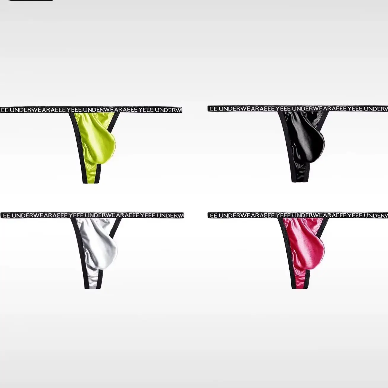 Colorful Underwear men's thongs fully transparent T-pants ultra-thin ice silk men's fun low waisted slim fitting T-pants A719