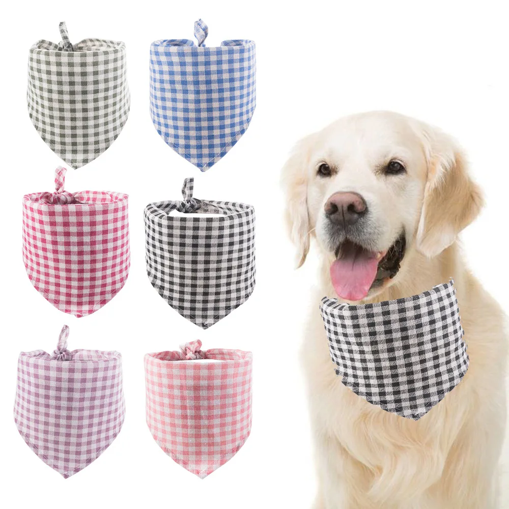 1PC New Arrival Pet Drool Bib Fashion Plaid Dog Necktie Cat Bandana Pet Accessory