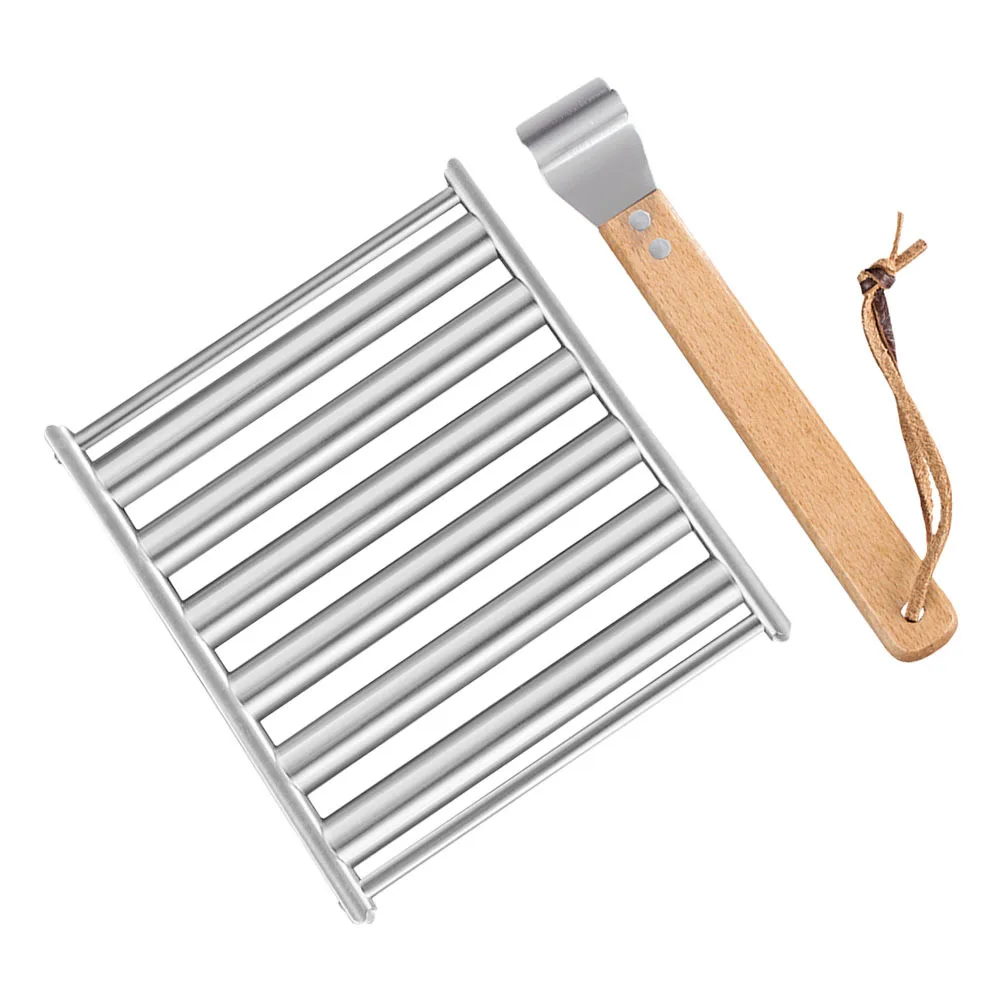 

1Set Stainless Steel Sausage Grilling Tray Portable Bbq Rack for Camping Picnic Outdoor Barbecue Stand Roll Grill