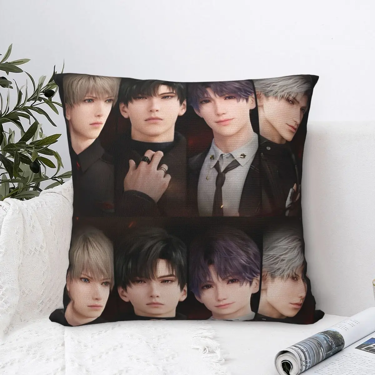 

Love And Deepspace Pillow Case Game Cushion Covers Funny Zippered Decorative Throw Pillow Case Cover for Living Room 18"x18"
