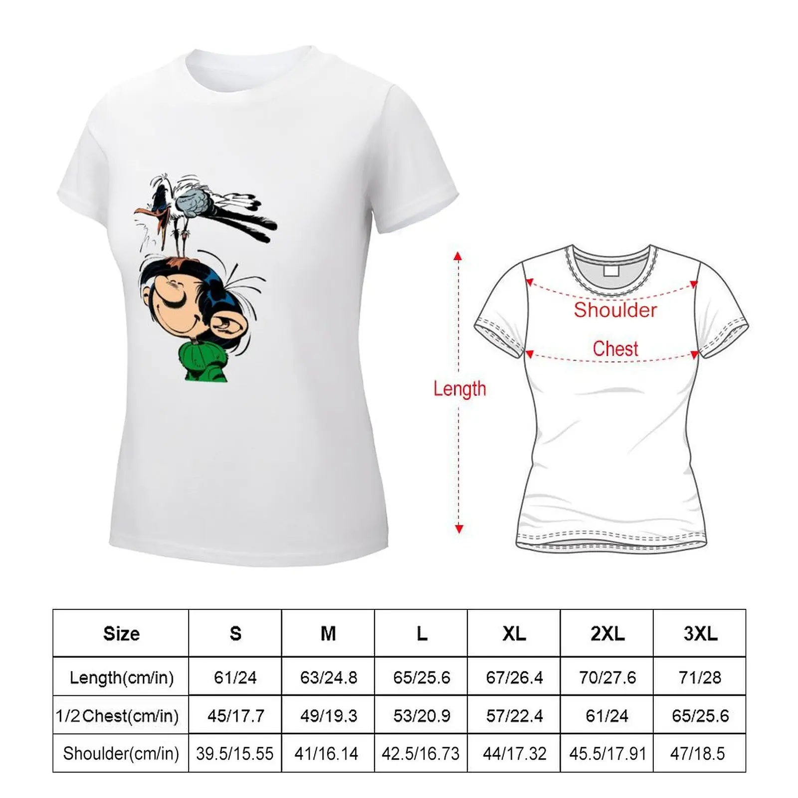 Gaston lagaffe T-shirt Blouse korean fashion graphics cat shirts for Women