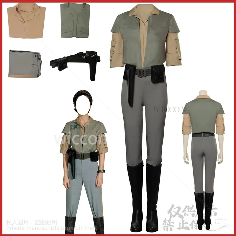 Anime Movie Princess Cosplay Leia Costume Fantasy Space Battle Disguise Pants Adult Men Halloween Roleplay Party Outfits Uniform