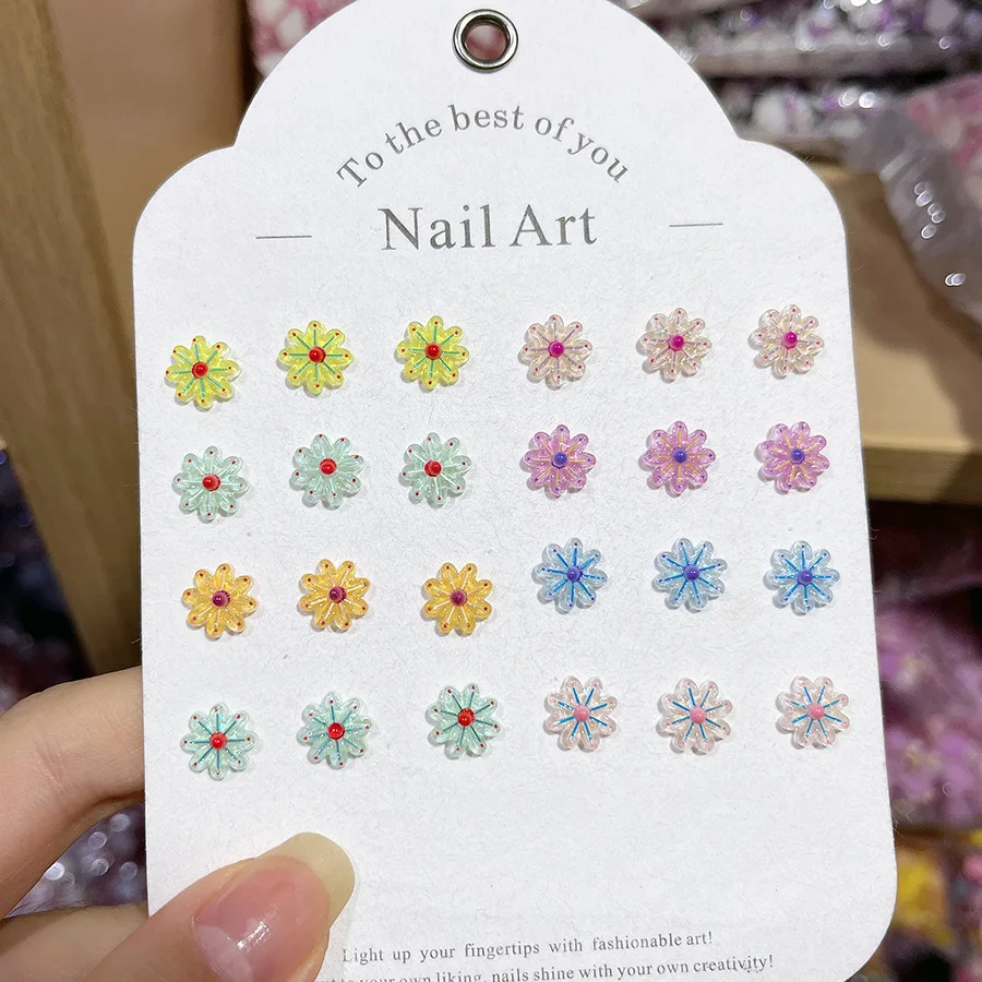 

30/50/100PCS, Cartoon cute, 3D, Colorful, Flowers, DIY, Nail sequins, Wear nail decoration, Clothing accessories