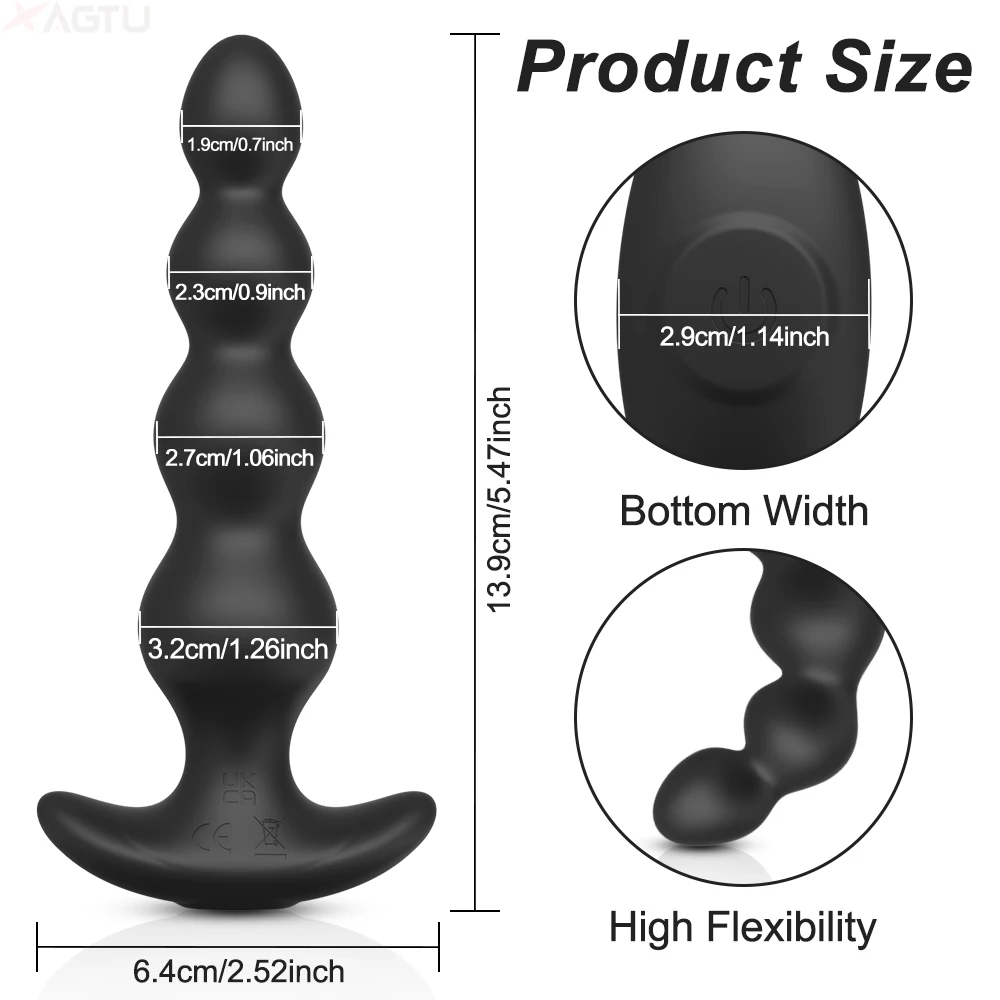 APP Vibrating Anal Beads Butt Plug for Men Women Anal Vibrator Prostate Massager Anal Balls Soft Silicone Male Masturbator