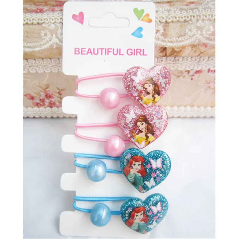 Disney Anime Princess Hairrope Kawaii Minnie Princess Hair Accessories Children\'s Hair Rope Girl Hairpin Kids Gifts