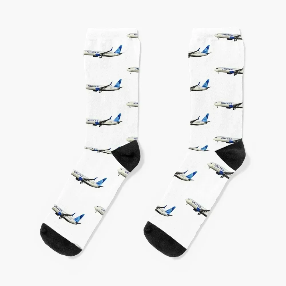 United Airlines 737-800 Socks Stockings christmas gifts luxury Mens Socks Women's sport essential kids Socks For Women Men's