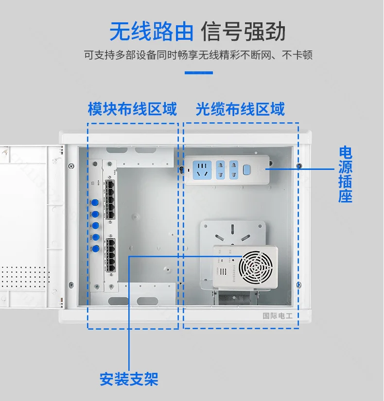 Weak electric box household concealed  hub module network fiber-optic home information wiring distribution box