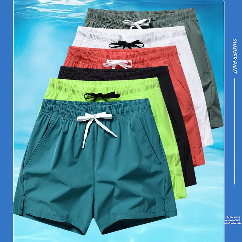 Shorts Men's Summer Short Pants Loose Sports Stretch Three Pants Speed Dry Beach Pants Solid Color Comfortable Running Shorts