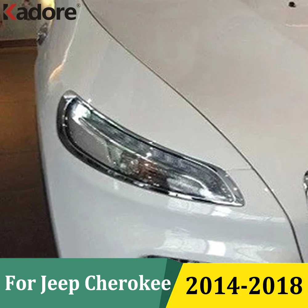 

Для Jeep Cherokee 2014 2015 2016 2017 2018 хромированная накладка на фару, рамка передней лампы, автомобильные наклейки, внешние аксессуары