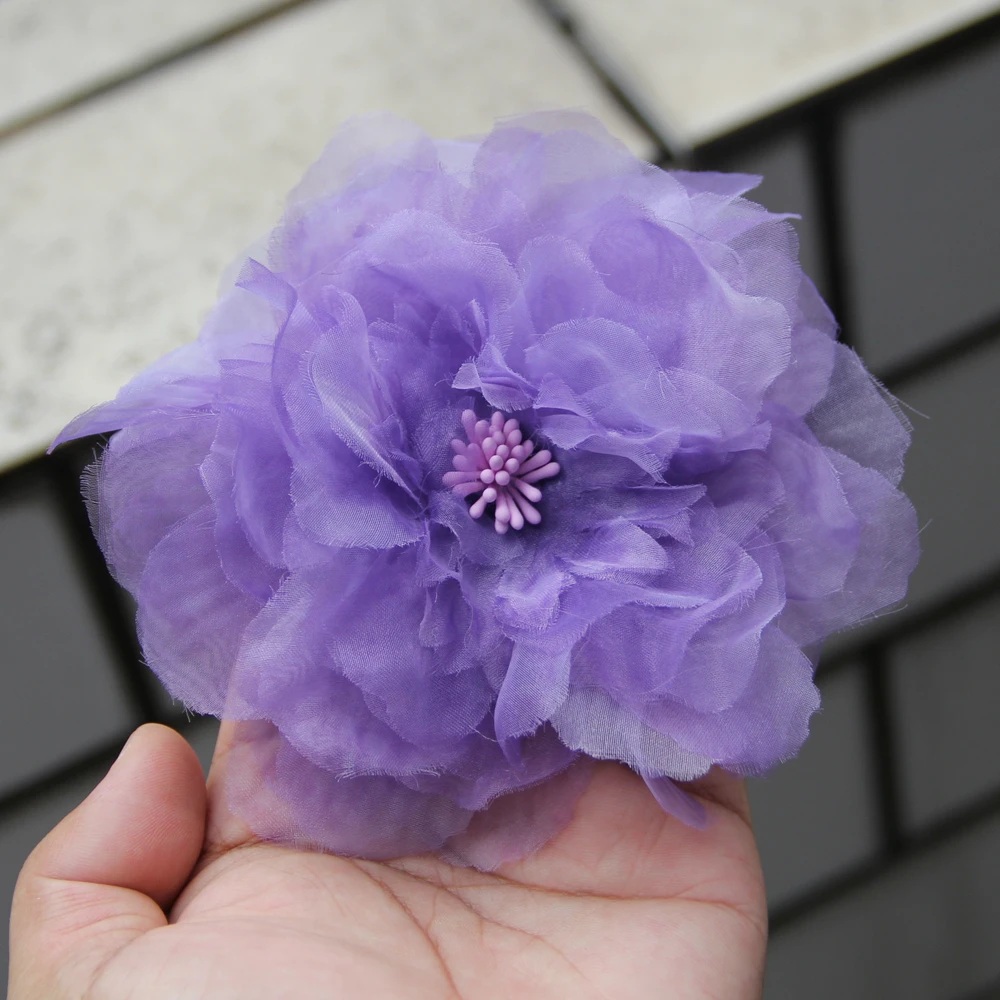 Chiffon Organza Flower Chiffon Sewing Accessory DIY Fabric Artificial Flowers For Wedding Dress Shoes Hats Hair Decoration view 3