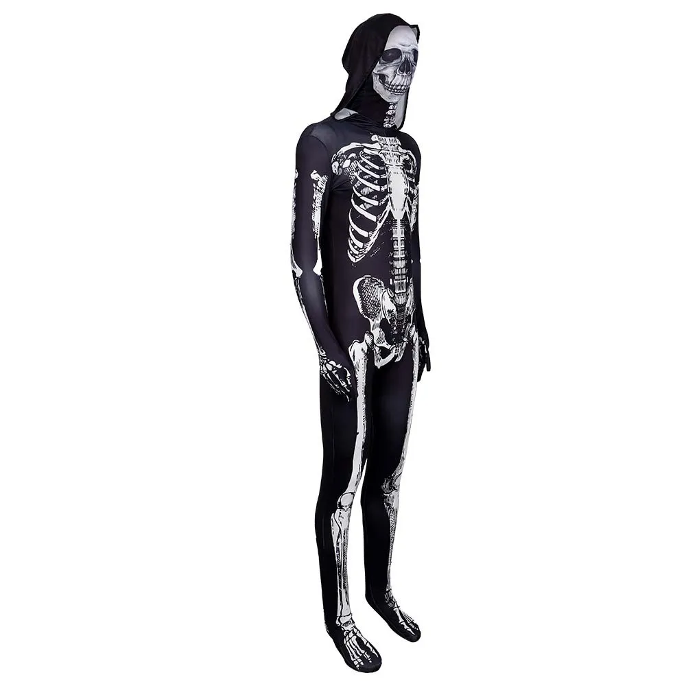 Halloween Scary Skeleton Jumpsuit Child Death Costume Easter Devil Coplay Role-play Carnival Performance Clothes Reaper Play