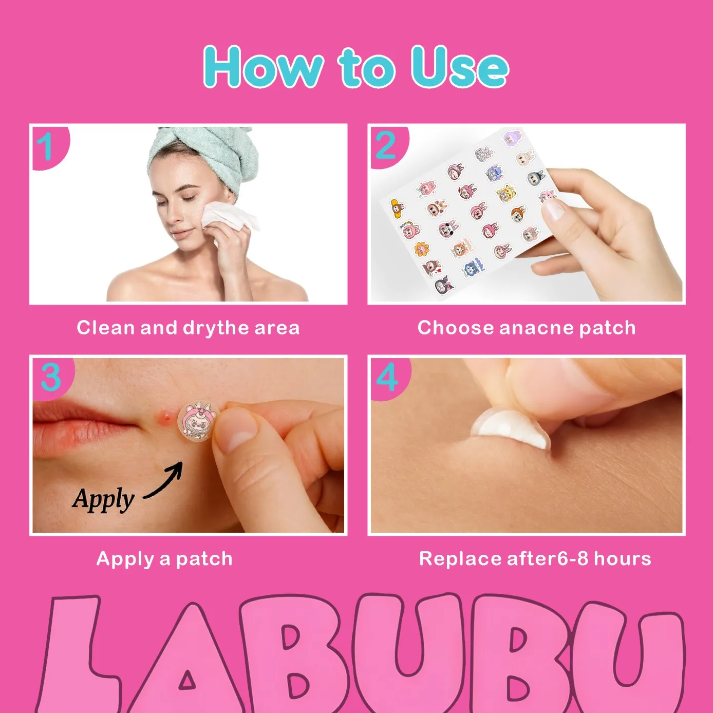 125 قطعة من رقع البثور اللطيفة وغير المهيجة، ويمكنها تغطي البثور والعيوب