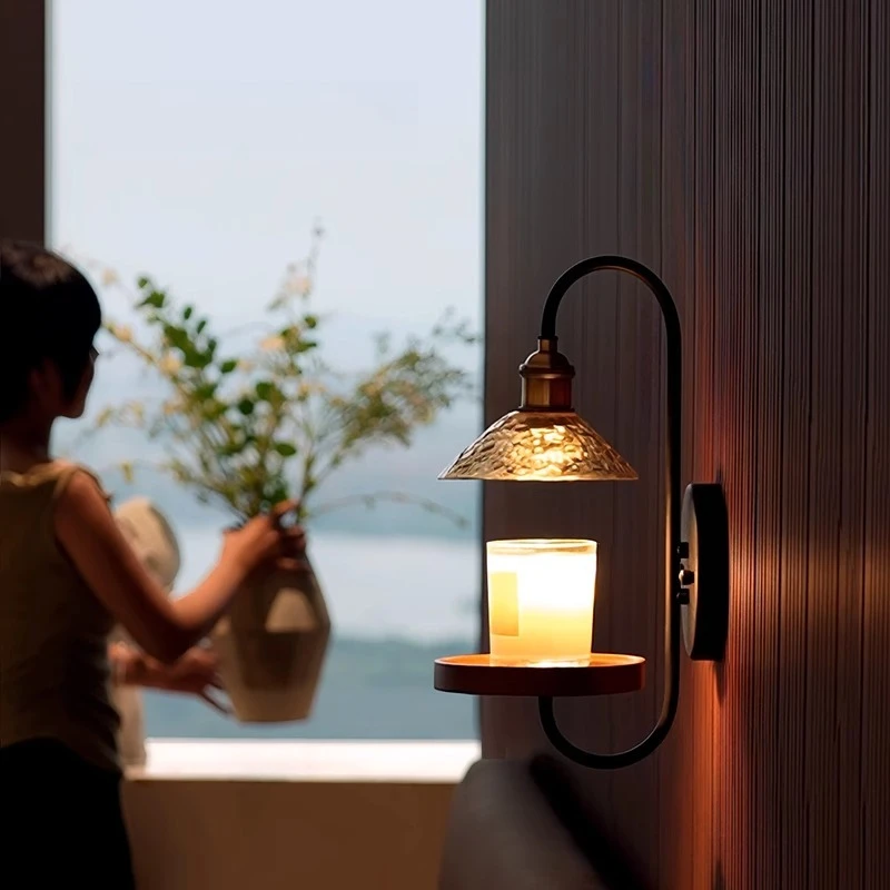 

Bedroom bedside wall lamp aromatherapy creative personality art atmosphere wax melting living room wall lamp