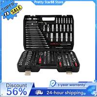 216 PCs Socket Ratchet Wrench Set Corrosion Resistance Tool Box with Socket/Ratchet Wrench for Woodworking Tools/Construction