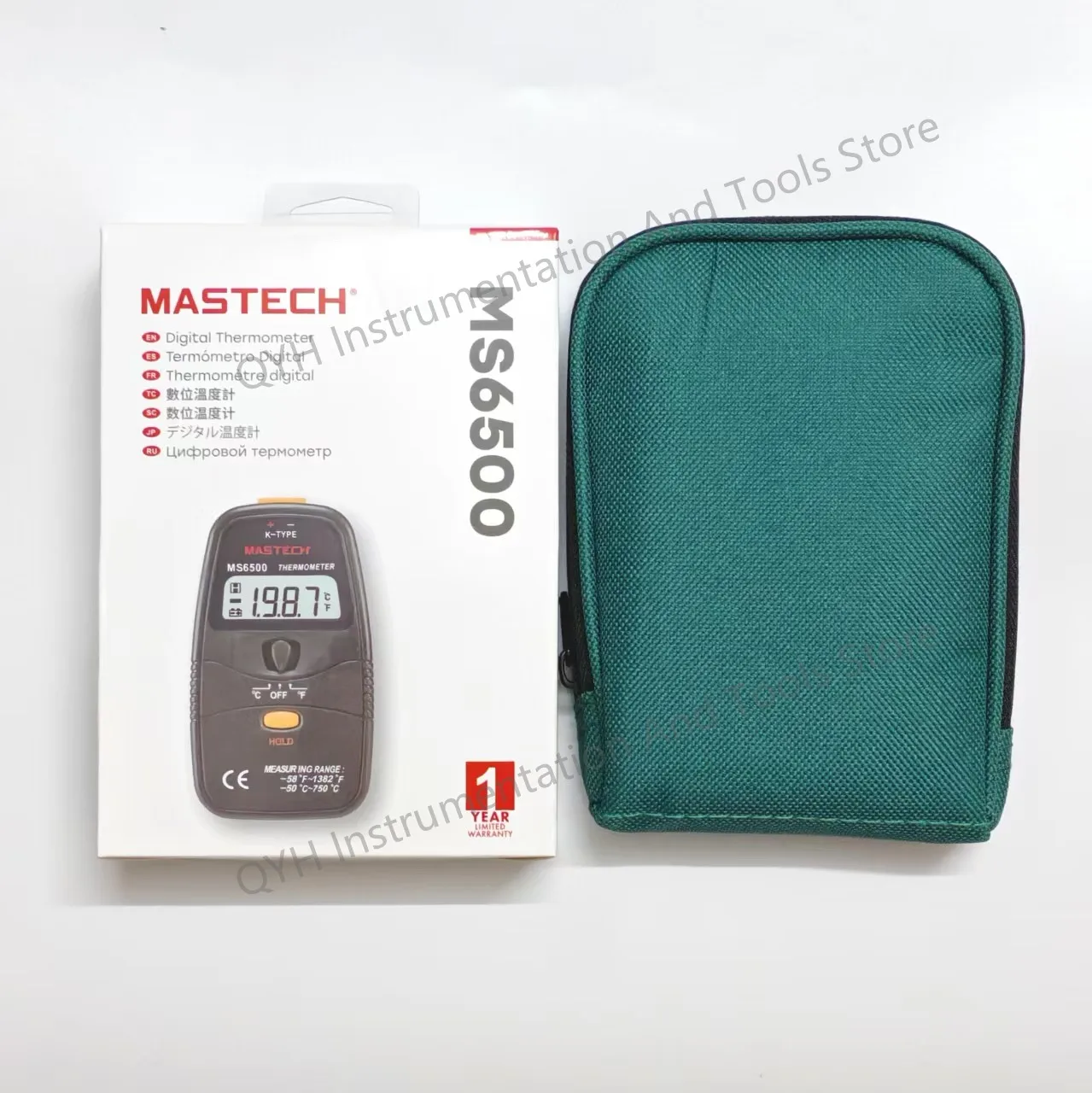

MASTECH MS6500 K-type Thermocouple Digital Thermometer Display 2000 counts Data hold Low Battery Display Temperature measurement
