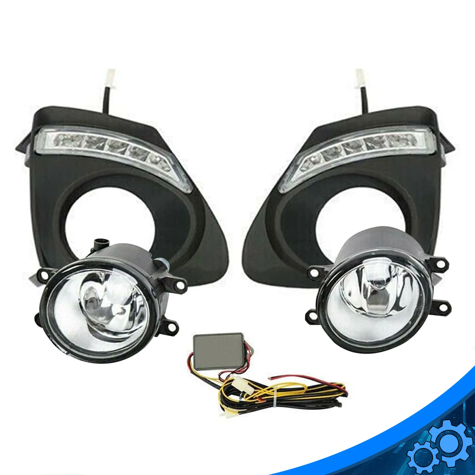 

Clear Lens Fog Lights Lamps w/LED DRL Bezel Set For Toyota Corolla 2011-2013 L+R