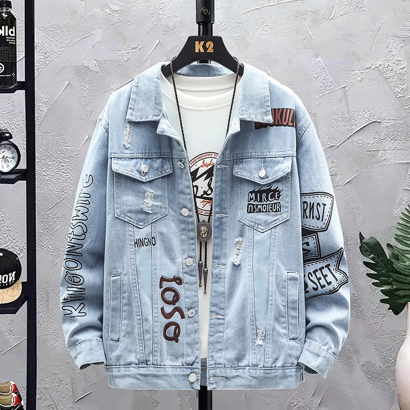 2024 Spring new arrival fashion jeans coat male high quality casual denim jacket men,autumn men's casual jackets,plus-size M-3XL