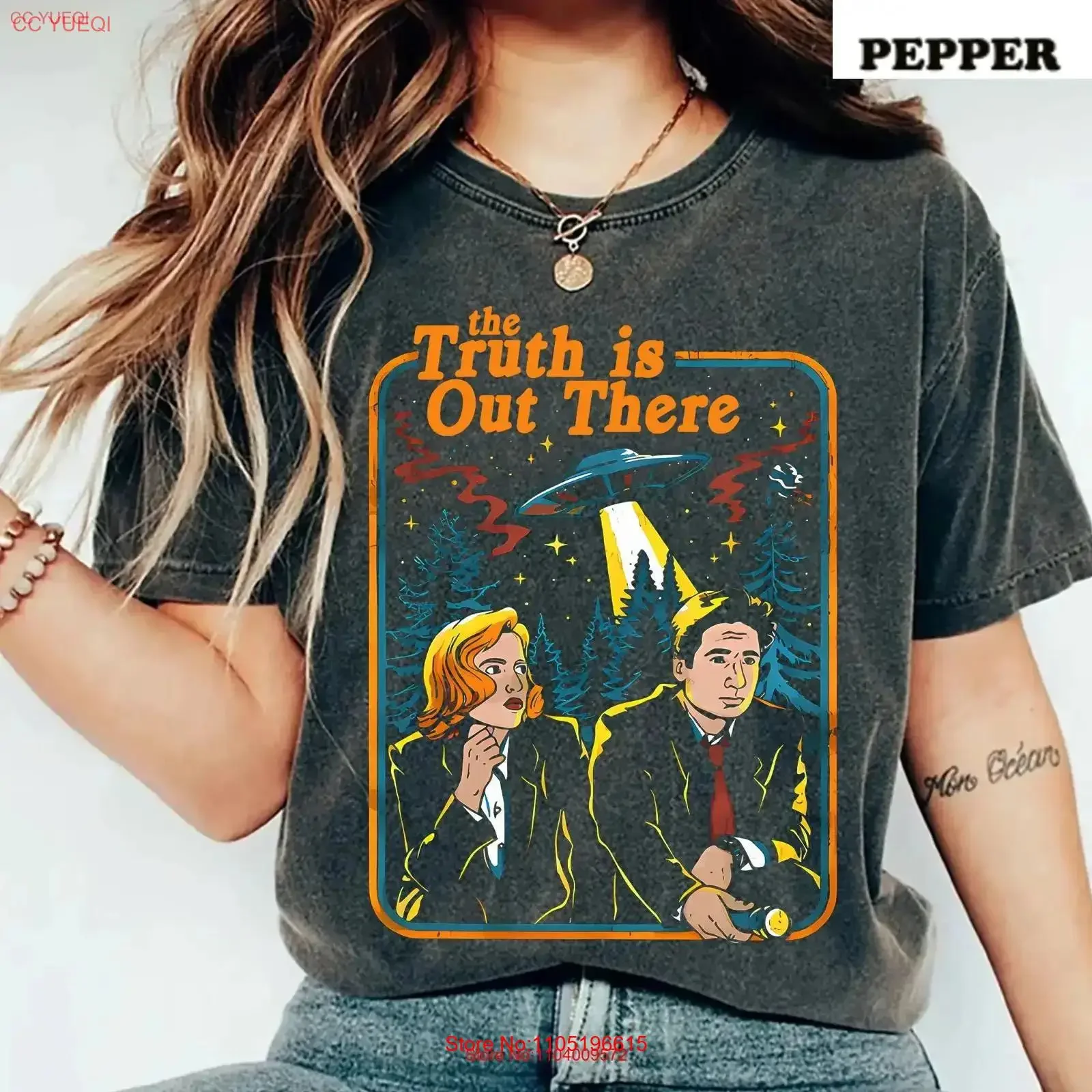 My X Files T Shirt The Truth Is Out There SweaT Scully And Mulder vintage Washed Casual streetwear fashion designer clothes